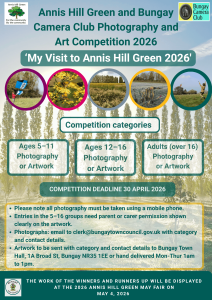 Poster for the Annis Hill Green 2026 Art and Photography Competition
