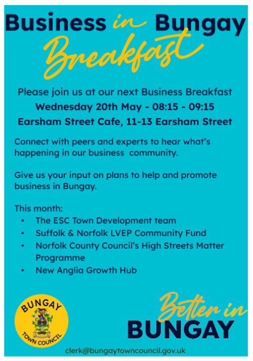 Business in Bungay Breakfast flyer .